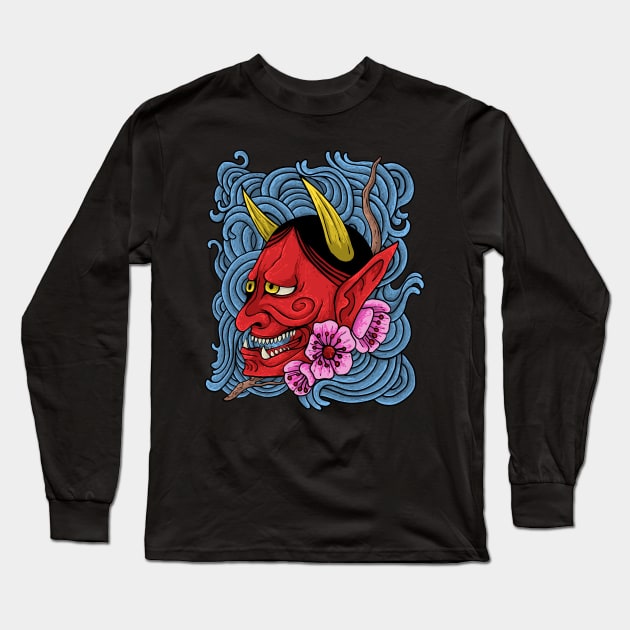 hannya mask Long Sleeve T-Shirt by Amartwork